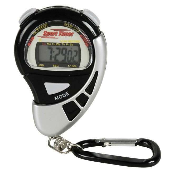 Johntoy sports actieve stopwatch aan karabijnhaak
