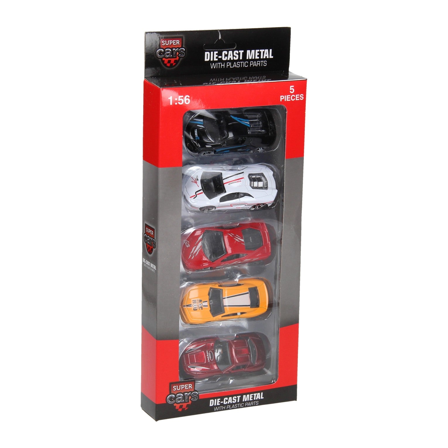 Johntoy super cars spuitgiet auto, 5st.