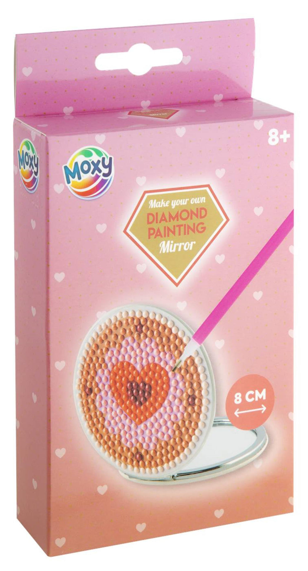 Moxy diamond paintinging spiegel ø8cm 3 assorti