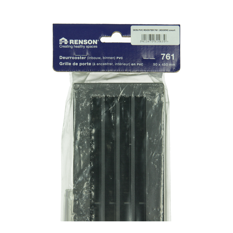 Renson 1069741 - deurrooster pvc 761 450x90 zwart | 2 stuks
