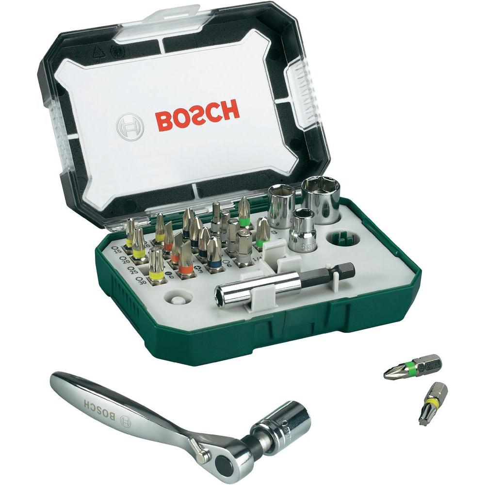 Bosch accessoires 26-delige schroefbit- en ratelset met kleur codering - 2607017322