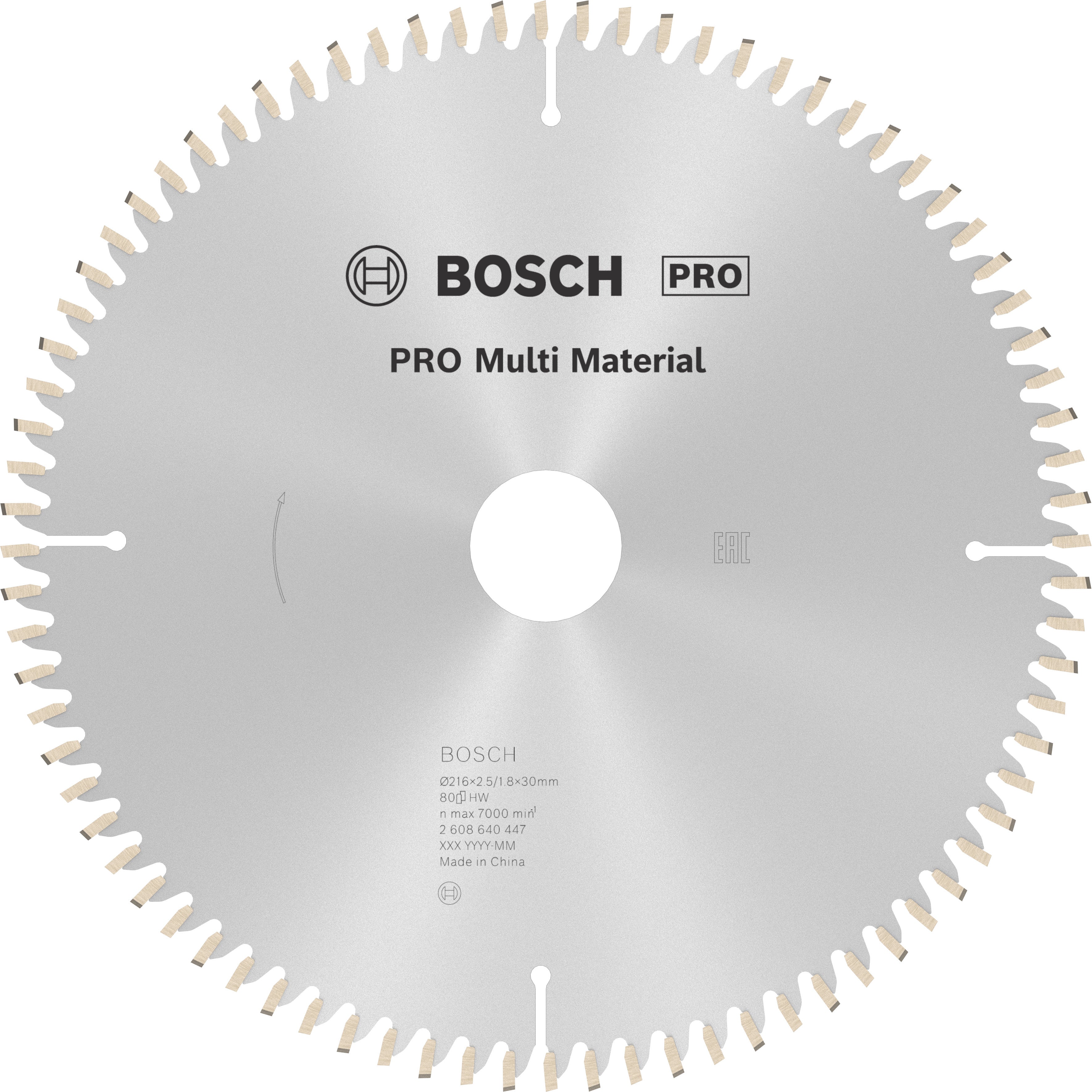 Bosch accessoires cirkelzaagblad multi material 216 x 30 x 2,5 mm, 80 1st - 2608640447