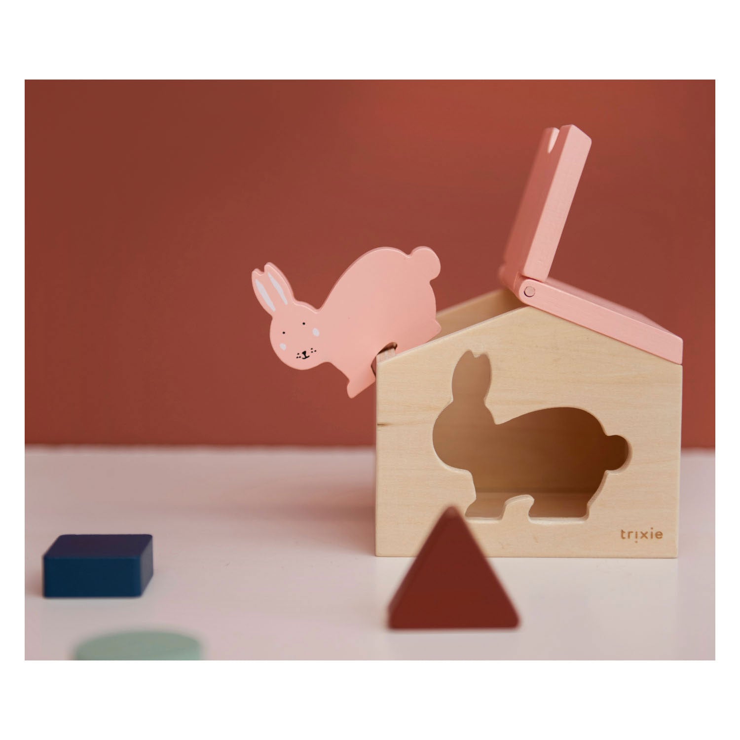 Trixie Houten Huis met Blokken - Mevrouw Konijn