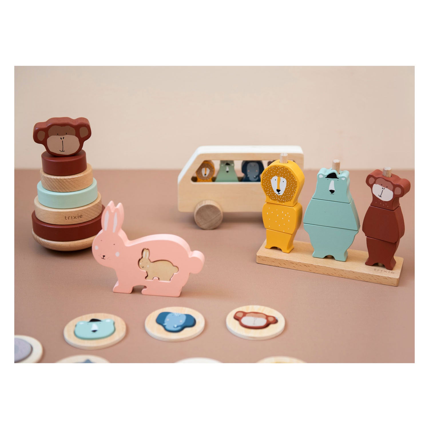 Trixie Houten Stapelpuzzel Dieren