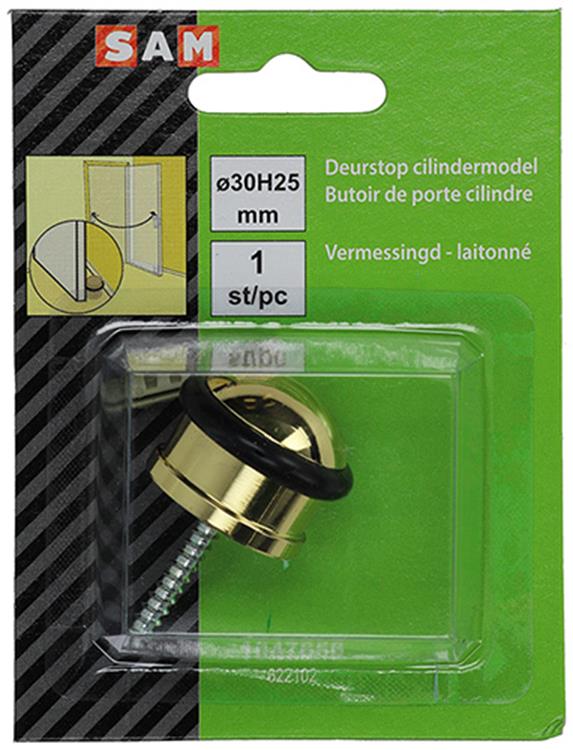 Mack 1047656 - deurstop cilindermodel vermessingd ø 30h25 mm 1 st pc | 6 stuks