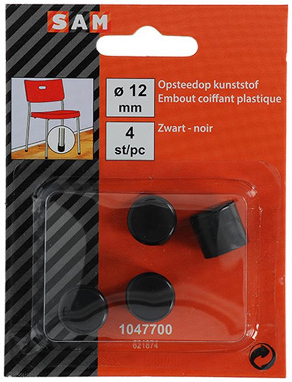 Mack 1047700 - opsteekdop kunststof zwart ø 12 mm 4 st pcs | 6 stuks