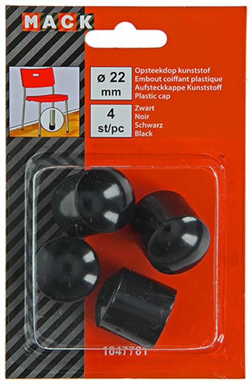 Mack 1047701 - opsteekdop kunststof zwart ø 22 mm 4 st pcs | 6 stuks