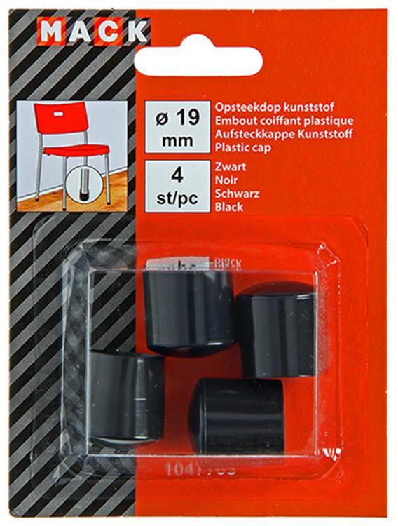 Mack 1047703 - opsteekdop kunststof zwart ø 19 mm 4 st pcs | 6 stuks