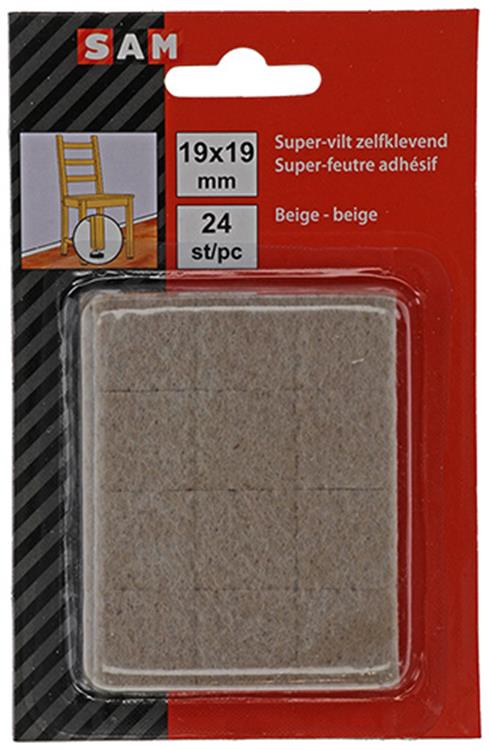 Mack 1047707 - super-vilt zelfklevend beige 19 x 19 mm 24 st pcs | 12 stuks