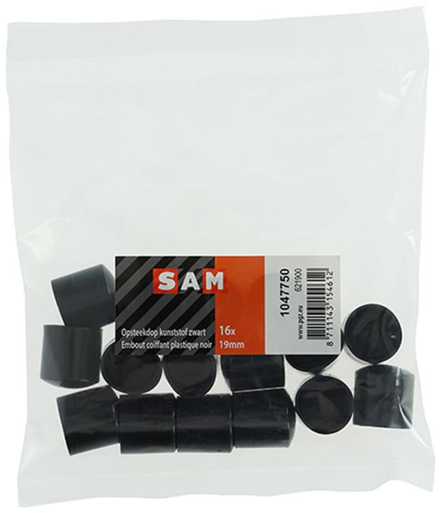 Mack 1047750 - opsteekdop kunststof zwart ø 19 mm 16 st pcs | 6 stuks