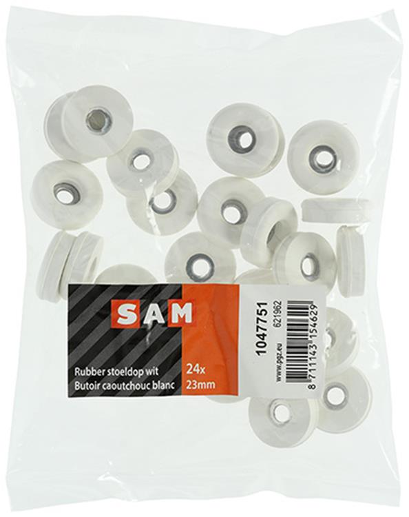 Mack 1047751 - stoeldop rubber wit ø 23 mm 24 st pcs | 6 stuks