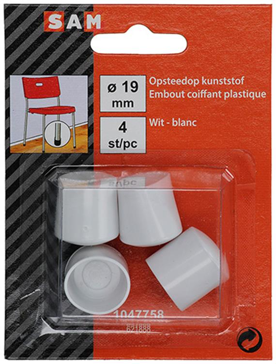 Mack 1047758 - opsteekdop kunststof wit ø 19 mm 4 st pcs | 6 stuks
