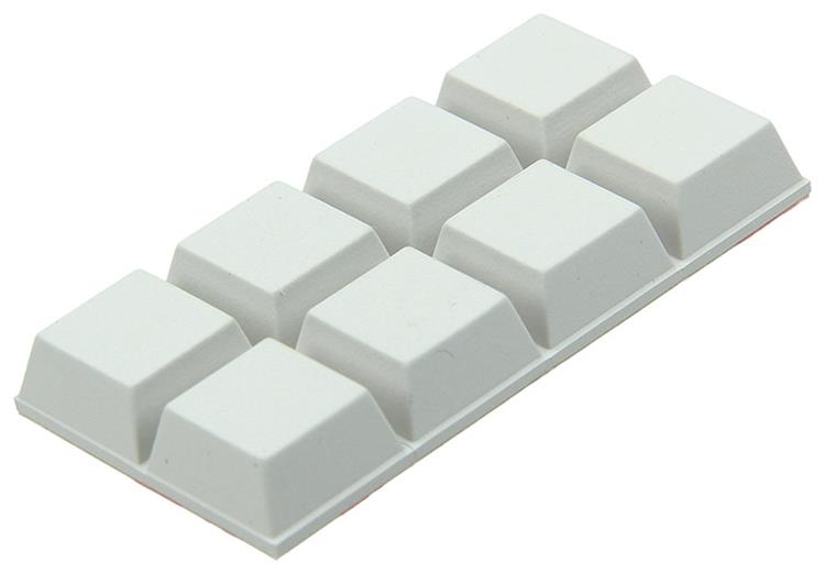 Mack 1047667 - stootdop rubber zelfklevend wit 12 x 12 mm 8 st pcs | 6 stuks