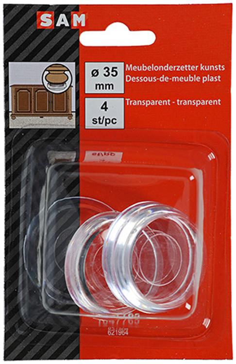 Mack 1047765 - meubelonderzetter kunststof transparant ø 35 mm 4 st pcs | 6 stuks