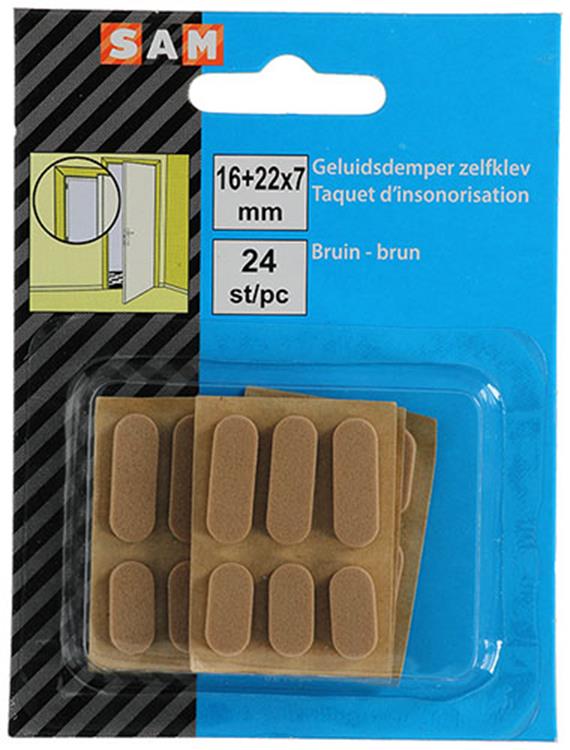 Mack 1047669 - geluidsdemper zelfklevend bruin 16 + 22x7 mm 24 st pcs | 12 stuks