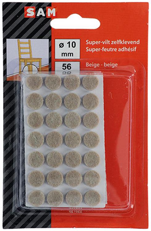 Mack 1047719 - super-vilt zelfklevend beige ø 10 mm 56 st pcs | 12 stuks