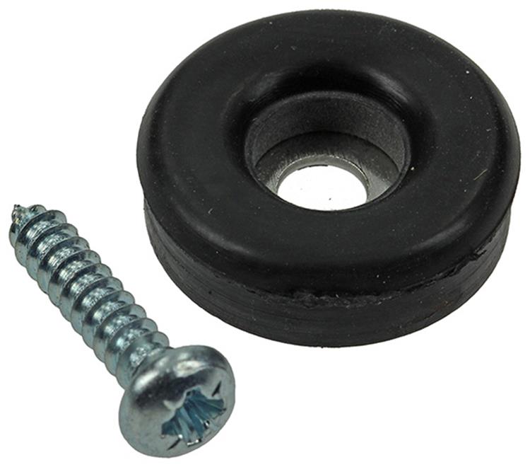 Mack 1047722 - stoeldop rubber + schroef zwart ø 23 mm 8 st pcs | 6 stuks