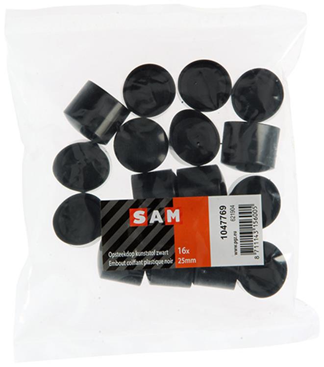 Mack 1047769 - opsteekdop kunststof zwart ø 25 mm 16 st pcs | 6 stuks