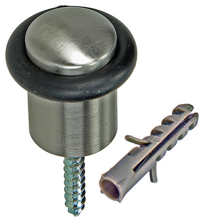 Mack 1047631 - deurstop cilindermodel inox look ø 20h30 mm 1 st pc | 6 stuks