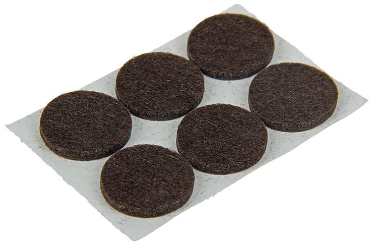 Mack 1047680 - viltpastille zelfklevend bruin ø 22 mm 12 st pcs | 12 stuks