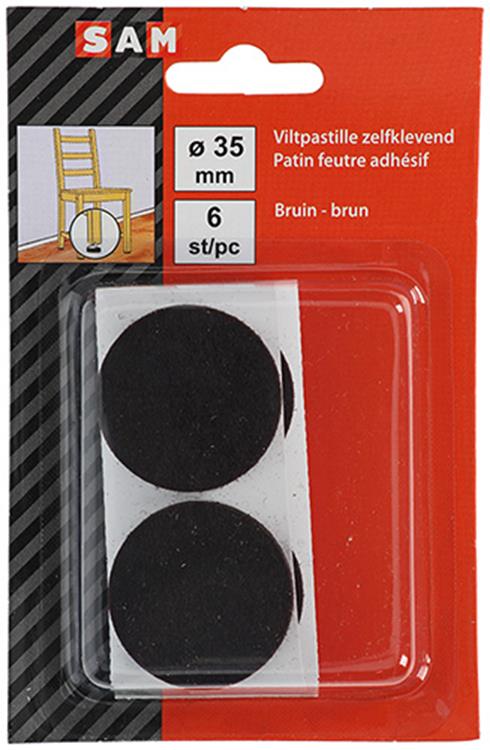 Mack 1047681 - viltpastille zelfklevend bruin ø 35 mm 6 st pcs | 12 stuks