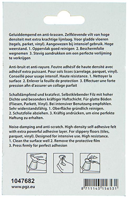 Mack 1047682 - viltpastille zelfklevend bruin ø 25 mm 12 st pcs | 12 stuks