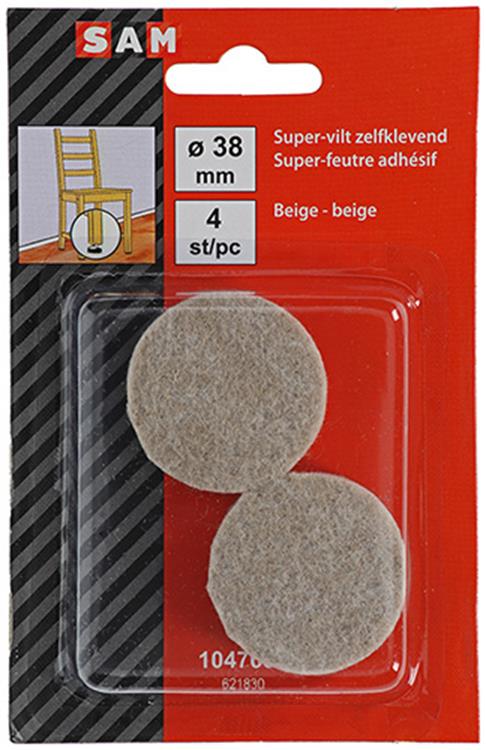 Mack 1047687 - super-vilt zelfklevend beige ø 38 mm 4 st pcs | 12 stuks