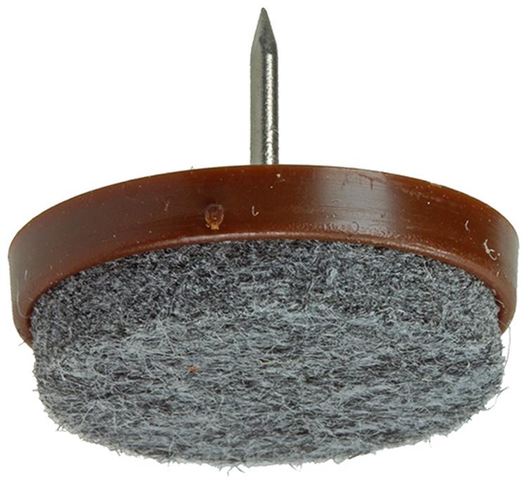 Mack 1047731 - stoelglijder met nagel vilt bruin ø 28 mm 4 st pcs | 6 stuks