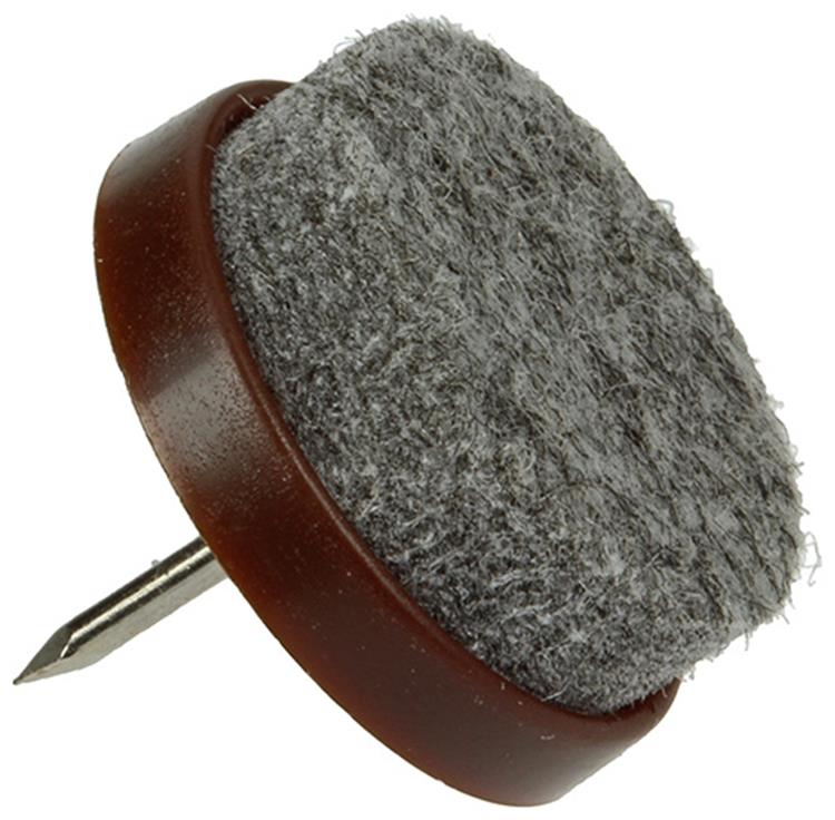 Mack 1047732 - stoelglijder met nagel vilt bruin ø 25 mm 4 st pcs | 6 stuks