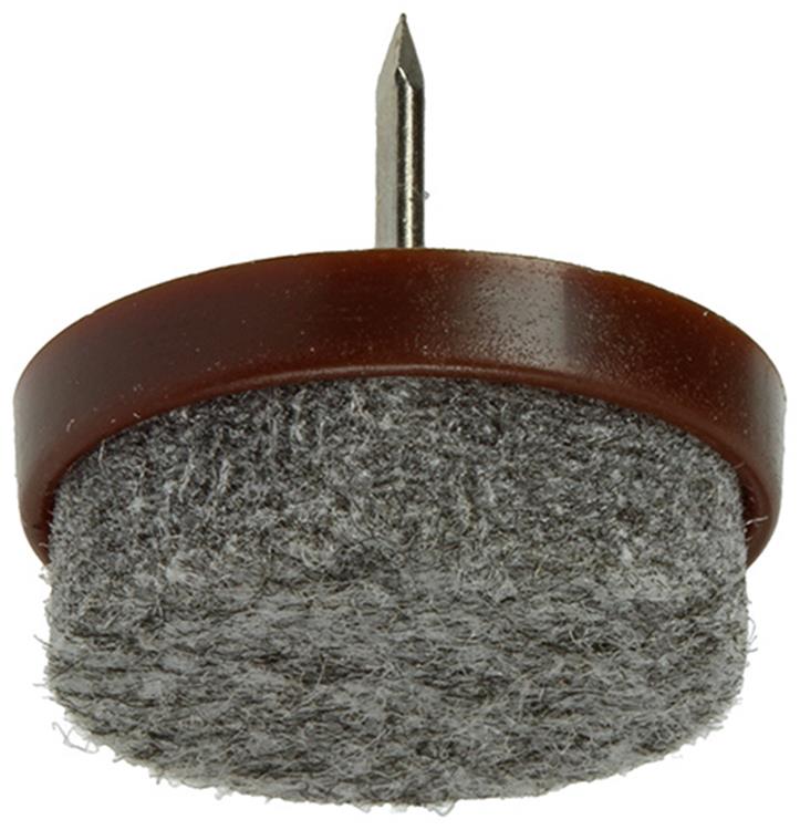 Mack 1047732 - stoelglijder met nagel vilt bruin ø 25 mm 4 st pcs | 6 stuks
