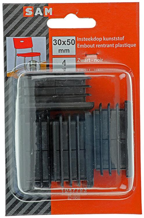 Mack 1047783 - insteekdop kunstsstof zwart 30 x 50 mm 4 st pcs | 6 stuks