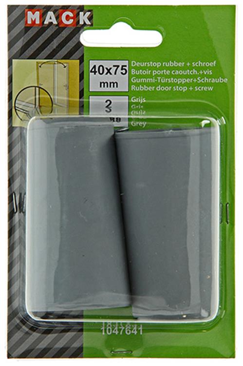 Mack 1047641 - deurstop rubber + schroef grijs 40 x 75 mm 2 st pcs | 6 stuks