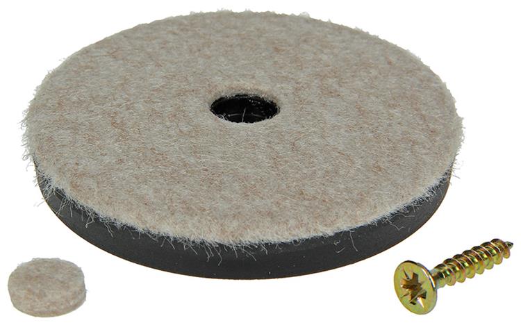 Mack 1048775 - versterkte vilt + schroef bruin ø 60 mm 4 st pcs | 6 stuks
