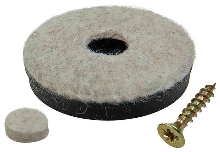 Mack 1048779 - versterkte vilt + schroef bruin ø 40 mm 4 st pcs | 6 stuks