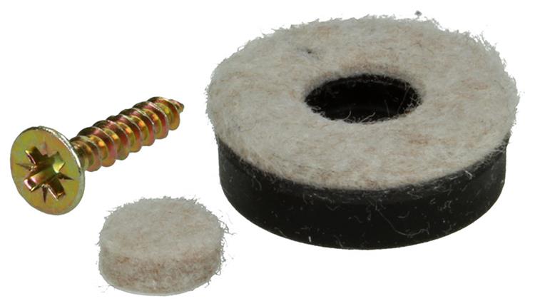 Mack 1048784 - versterkte vilt + schroef bruin ø 25 mm 8 st pcs | 6 stuks