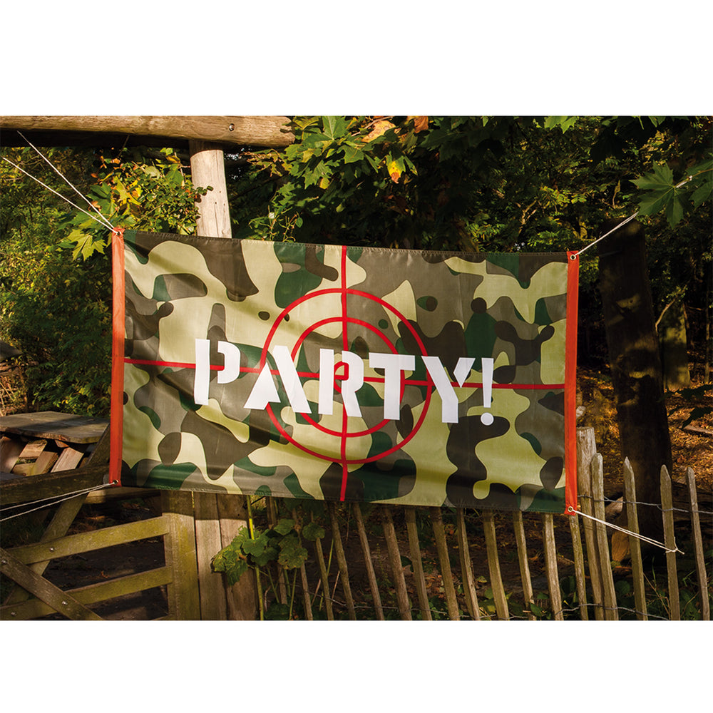 Boland camouflage vlag 'party!'