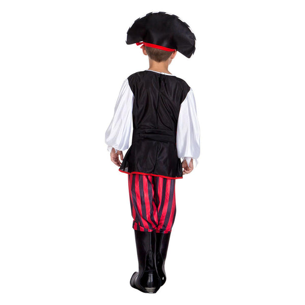 Piraat Tom Kostuum Junior 7 - 9 jaar Zwart Rood maat 128 140