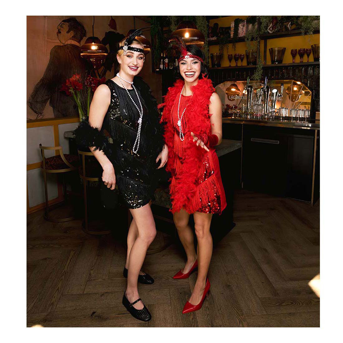 Boland hoofdband flapper zwart