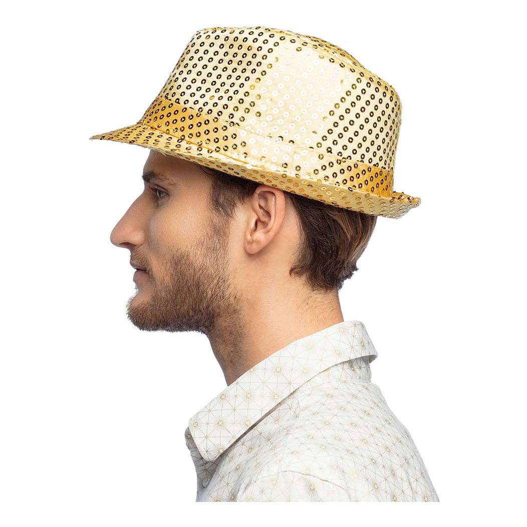 Boland hoed popster pailletten goud