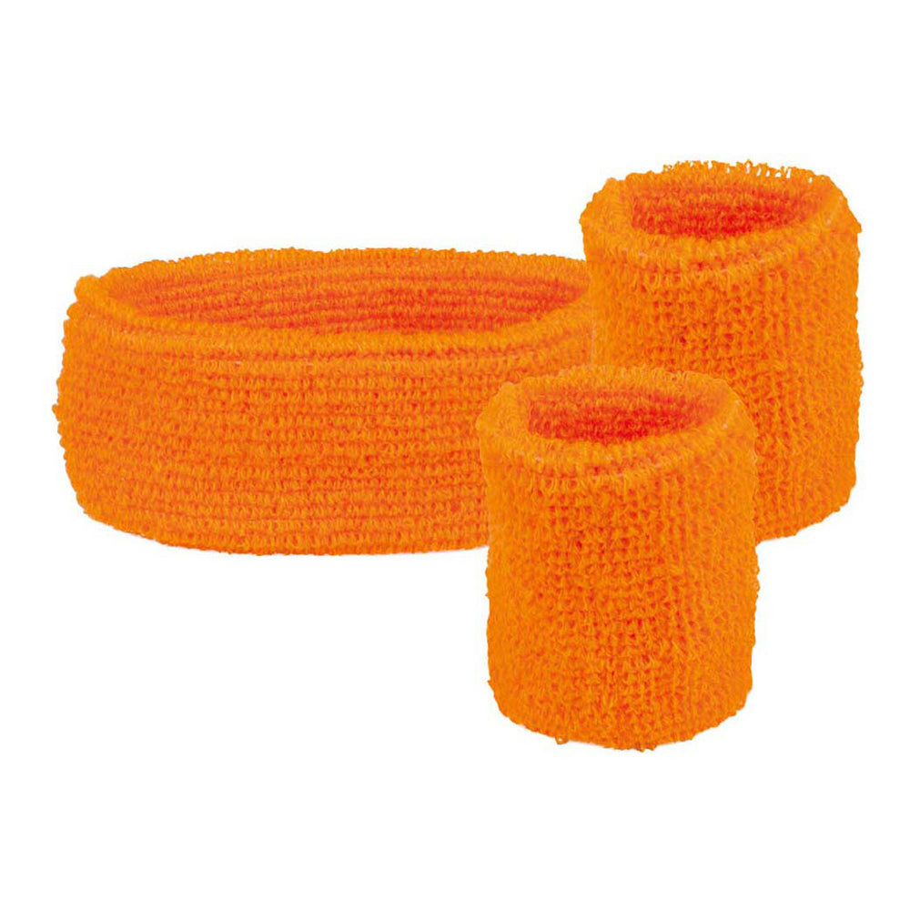 Boland zweetbanden neon oranje, 3st.