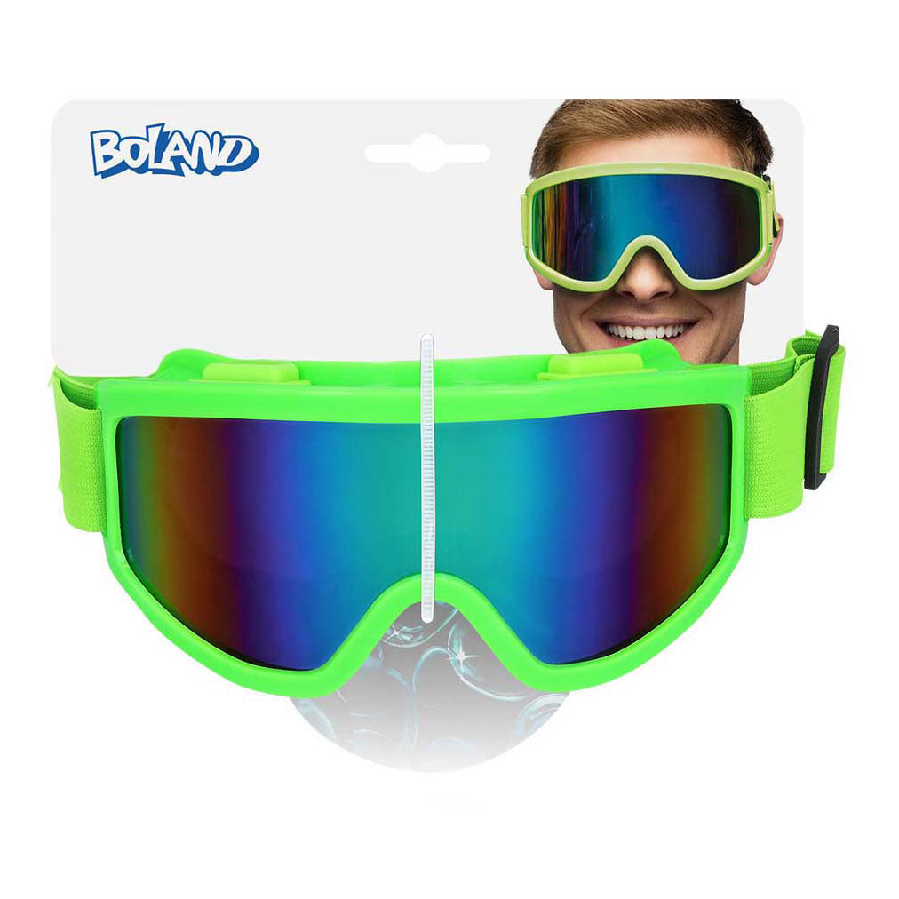 Boland party skibril neon groen