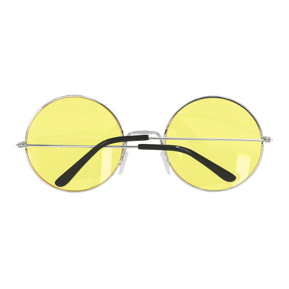 Boland partybril hippie xl geel