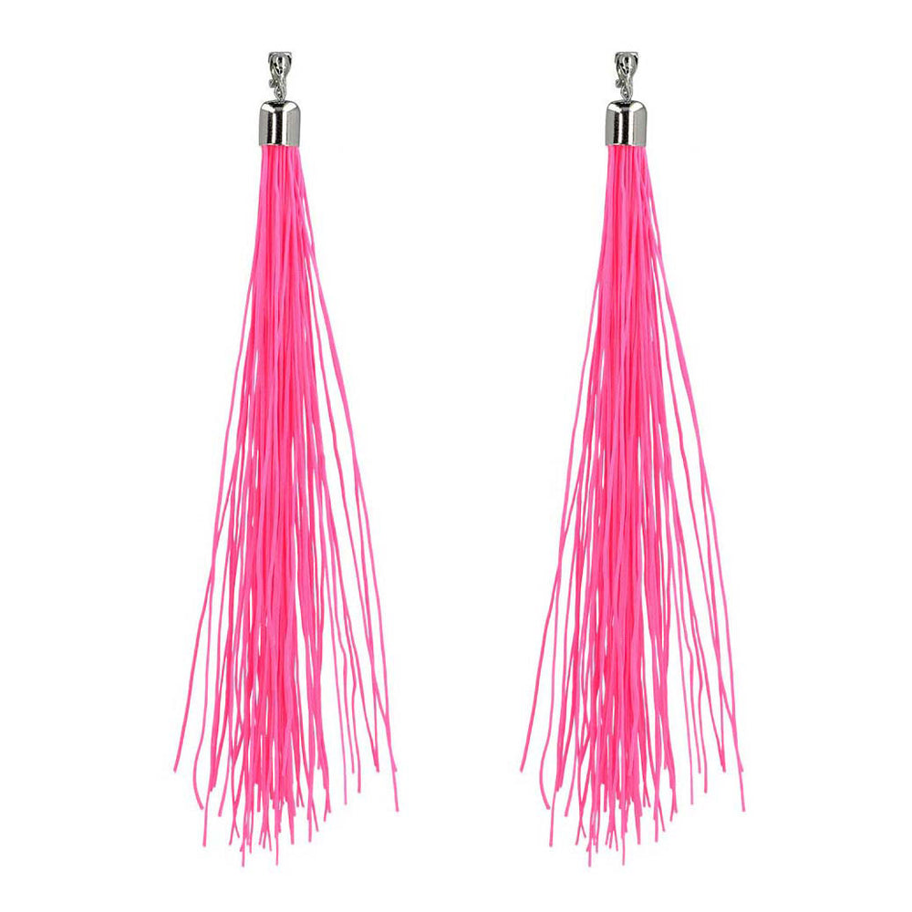 Boland oorbellen festival neon roze, 20cm