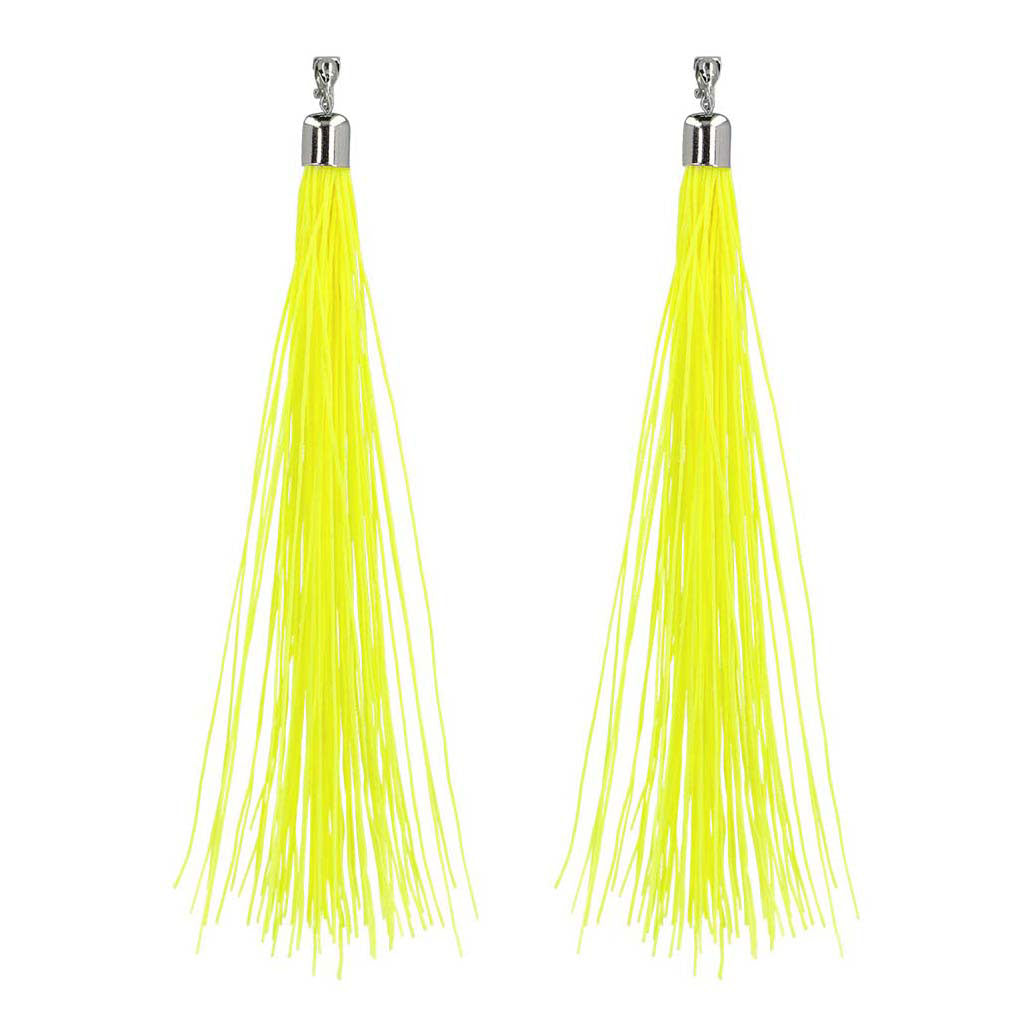 Boland oorbellen festival neon geel, 20cm