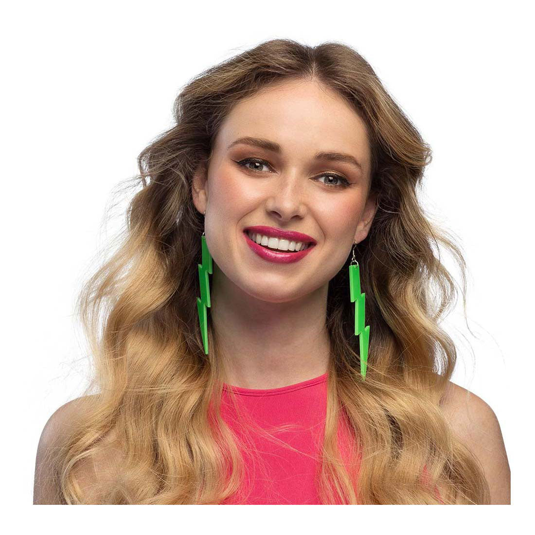 Boland oorbellen flash neon groen