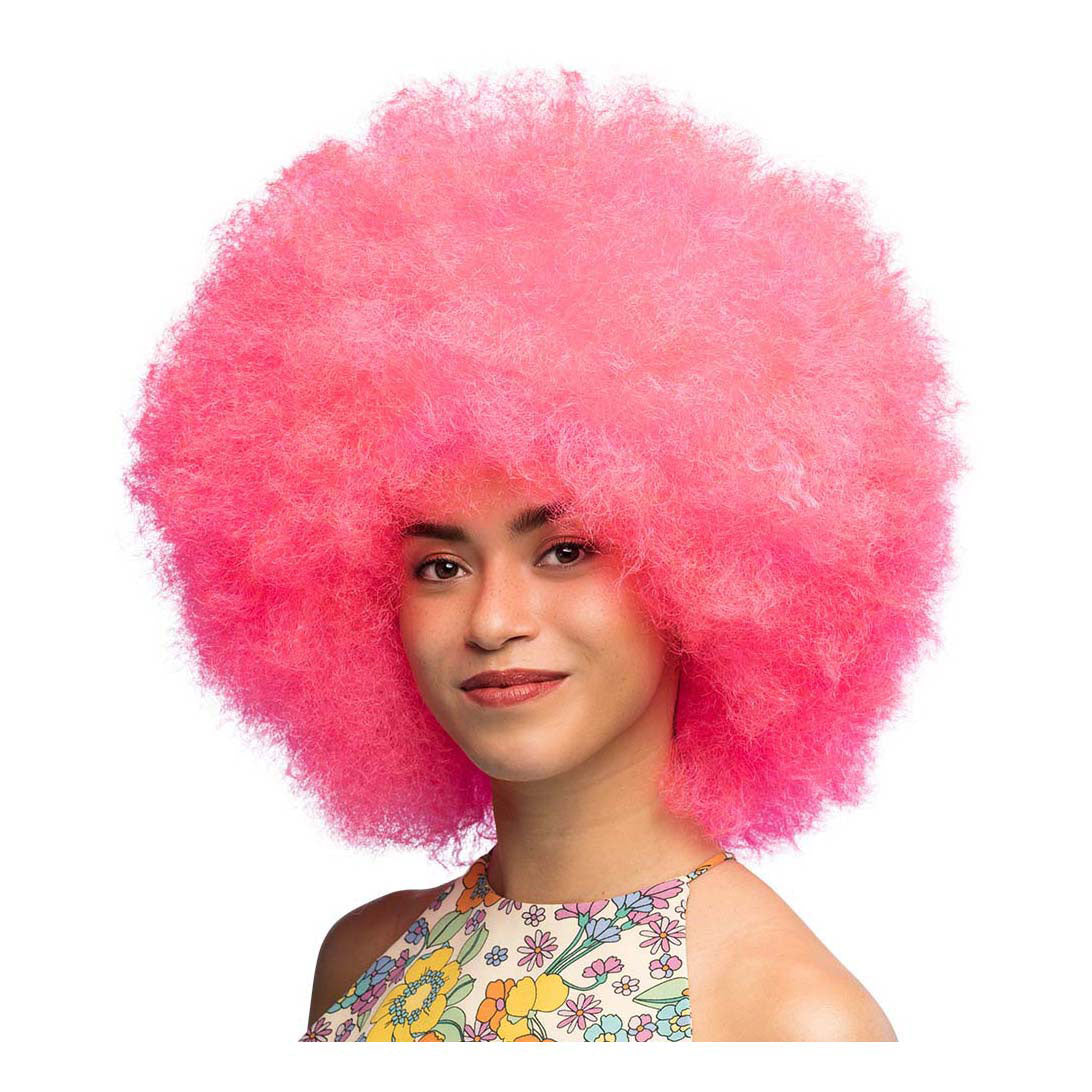 Boland pruik suiker neon roze