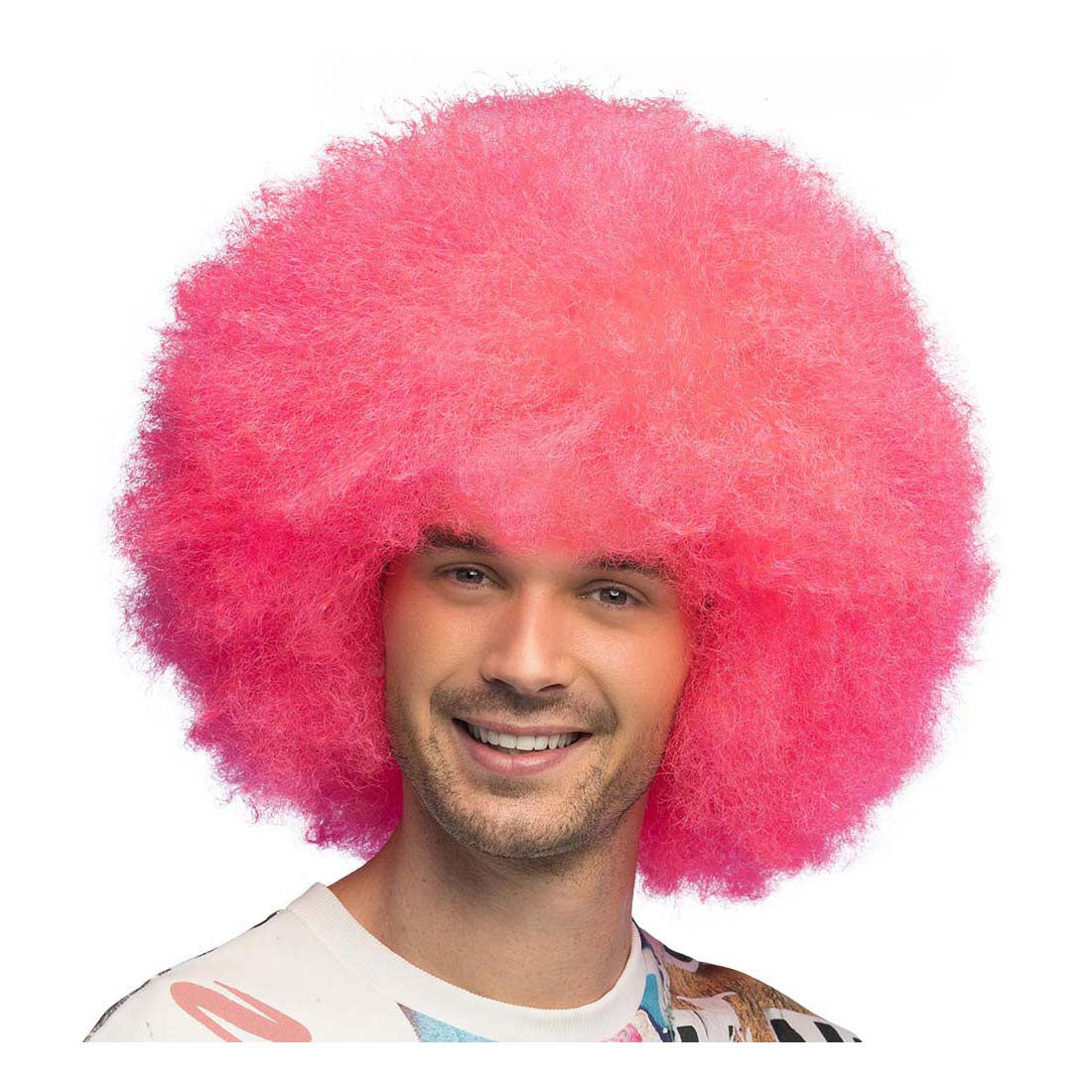 Boland pruik suiker neon roze