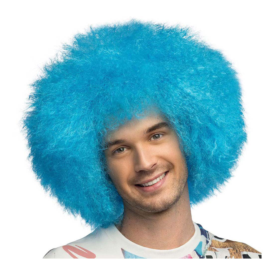 Boland pruik suiker neon blauw