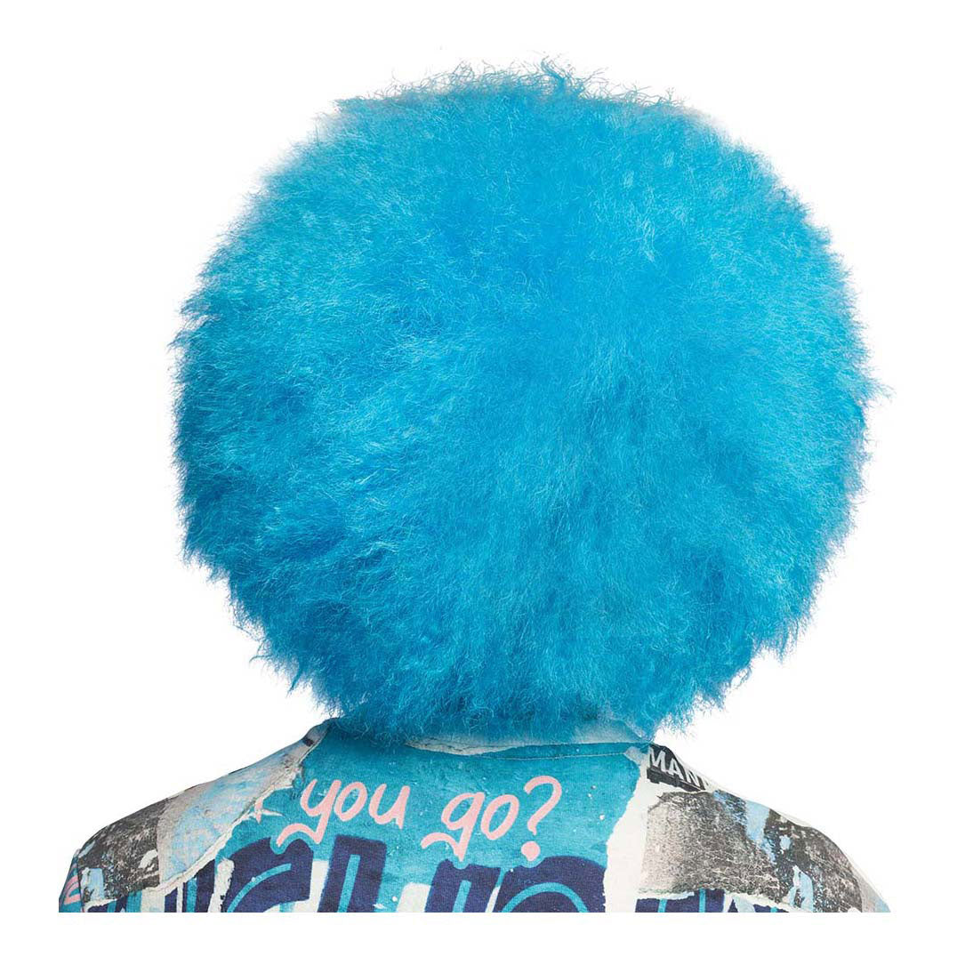 Boland pruik suiker neon blauw