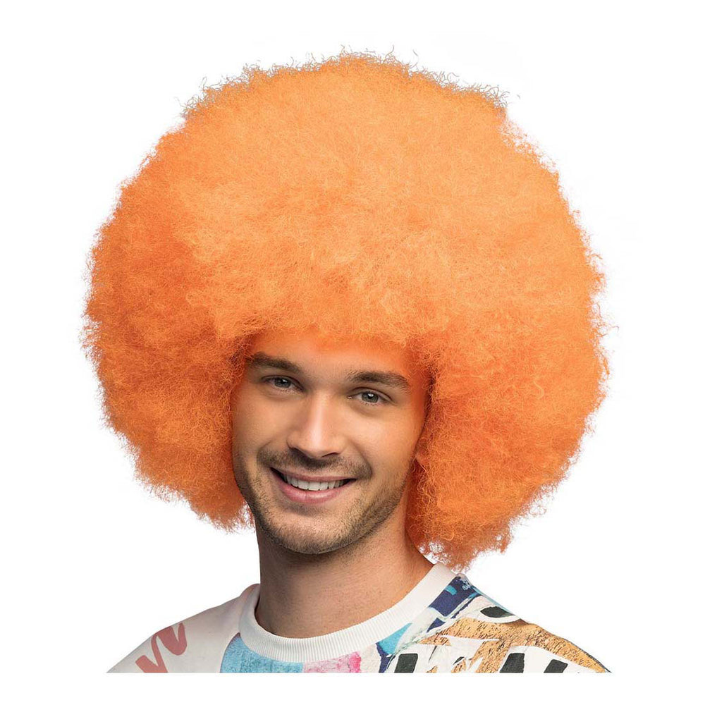 Boland pruik suiker neon oranje